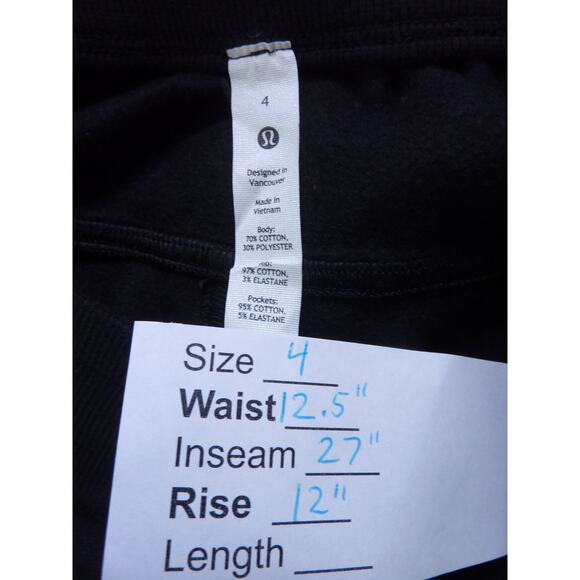 Lululemon Black Sweatpants Pants Size 4 Scuba, High-Rise Relax Jogger - Picture 4 of 4